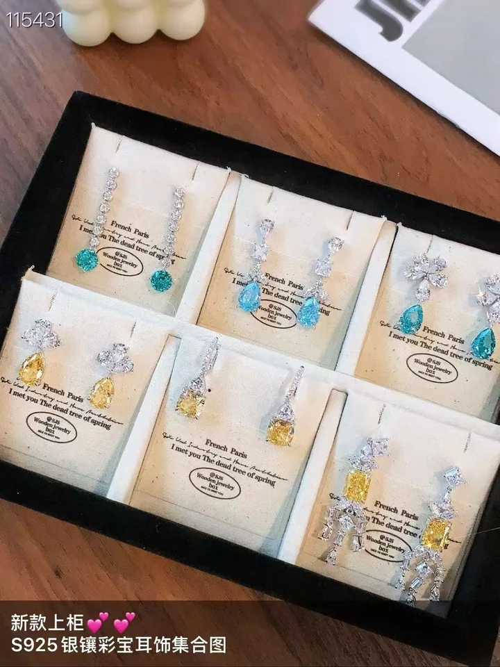 Colored earring selection, customer photograph