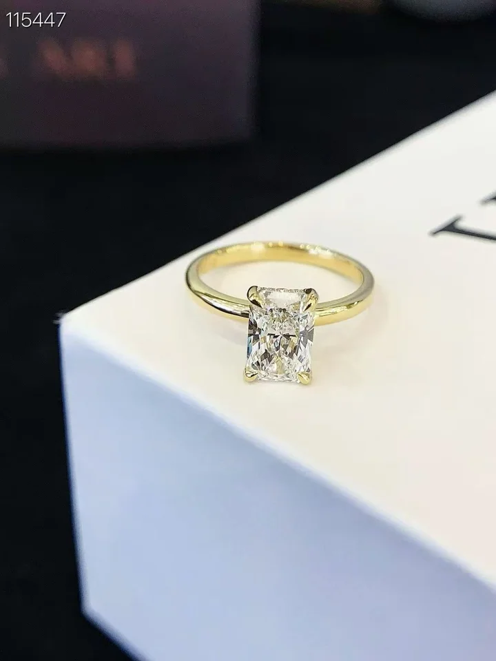 Clear rectangular ring, customer photograph